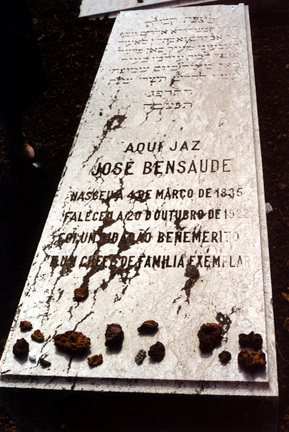 Jose Bensaude's grave in the jewish cemetery of Sao Miguel in the Azores